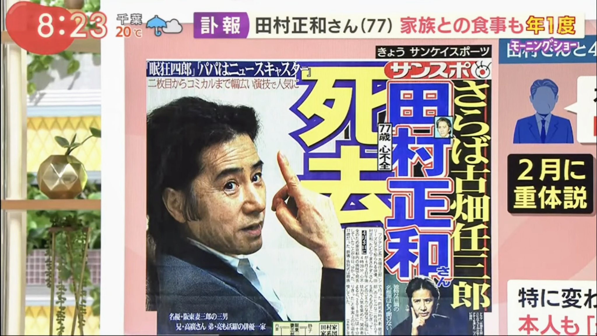 田村正和さん死去- Search / X