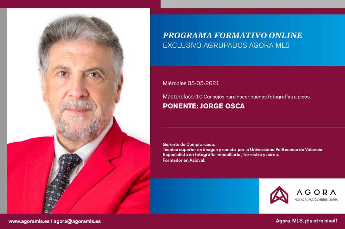 agoramls's tweet photo. 10 Consejos para hacer buenas fotografías a pisos, con Jorge Osca, Especialista en fotografía inmobiliaria , terrestre y aérea.
Solo para asociados a AgoraMLS https://t.co/GzIFvZQbZc
