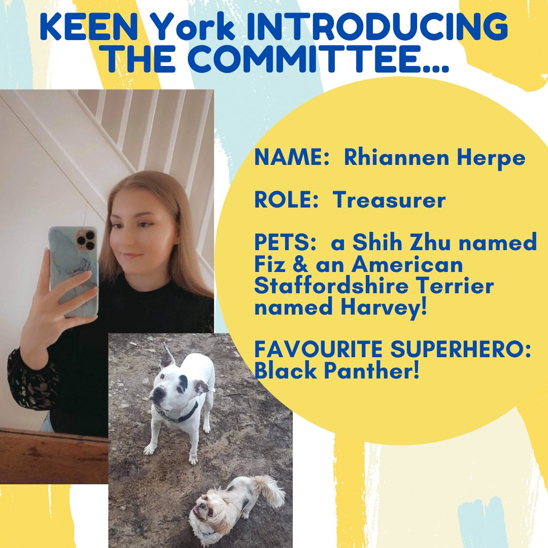 KEENYork's tweet photo. Introducing the 2021-22 KEEN York Committee...
Here is Rhiannen, our fantastic Treasurer💛 https://t.co/o9i6hSp315