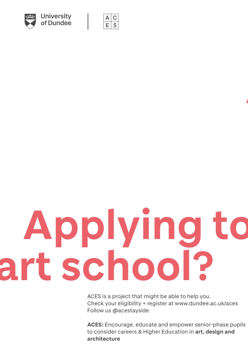ACESTayside's tweet photo. Hello P&amp;K schools! Have you seen our June events for S4-S6 interested in art and design? Online + materials provided! @AandD_KinrossHS @kinrosshigh @phsart_design1 @PerthHighSchool @PitlochrySchool https://t.co/MJtKyg7ZVG