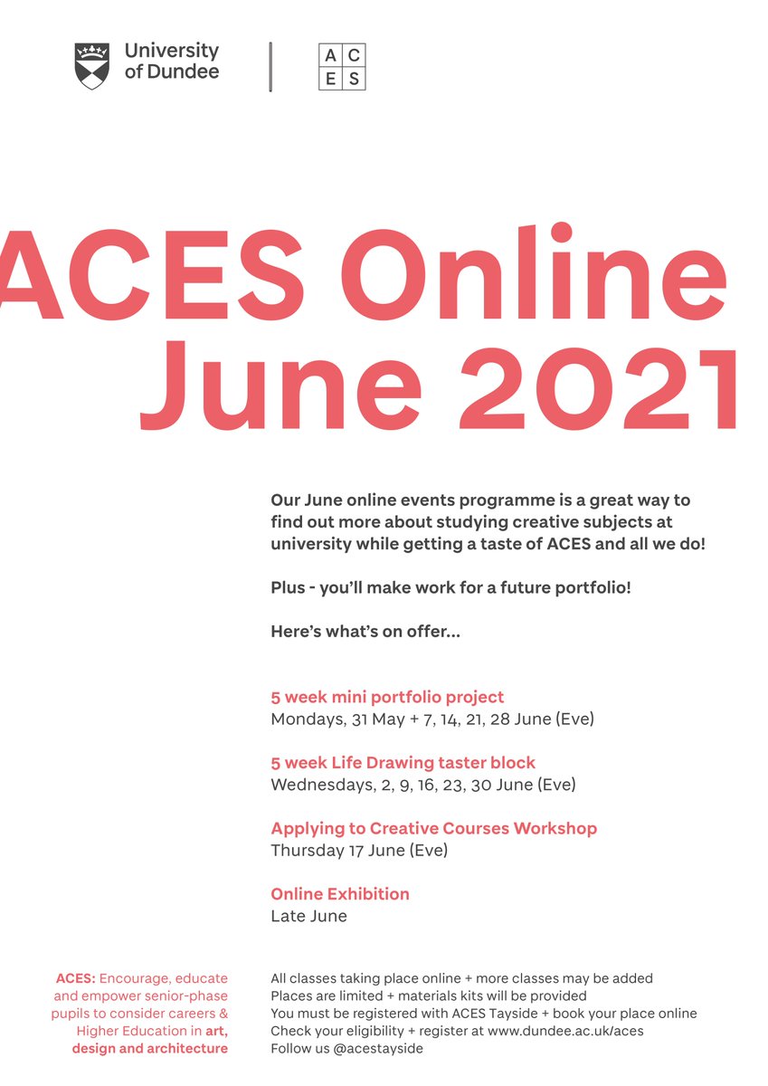 Hello P&amp;K schools! Have you seen our June events for S4-S6 interested in art and design? Online + materials provided! <a href="/BlairgowrieHS/">Blairgowrie HS</a> <a href="/BlairgowrieART/">Blairgowrie HS Art</a> <a href="/CrieffHigh/">Crieff High School</a> <a href="/perthacademyart/">Perth Academy Art</a> <a href="/perthacademy/">Perth Academy</a> <a href="/PerthGrammar/">Perth Grammar School (Archived)</a> <a href="/PGS_Art/">Perth Grammar Art</a> <a href="/st_johnsacademy/">St John's RC Academy</a> @BreadalbaneAcad <a href="/TheCSoA/">The Community School of Auchterarder</a>