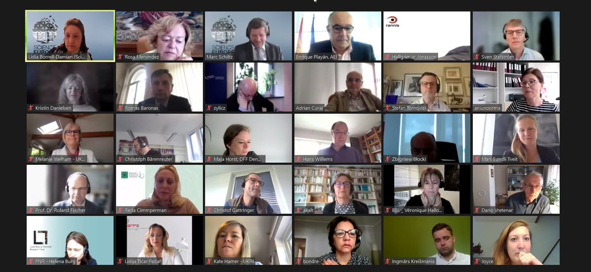 ScienceEurope's tweet image. Wonderful to host our 36 Member Organisations today for Science Europe's 2021 General Assembly. We are please to announce the adoption of our 2021-2026 strategy (to be released shortly) that provides a strong future vision, mission, priorities &amp;amp; actions to support European R&amp;amp;I.