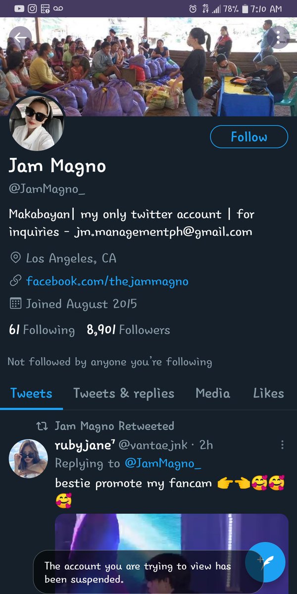 fvkingsht4ever's tweet photo. WAKING UP ON JAM MAGNO 'S TIKTOK GETTING SUSPENDED AND SLEEPING ON JAM MAGNO 'S TWT GETTING SUSPENDED,, WHAT A DAY🤧 

#JamMagno https://t.co/NUr3gFr41t