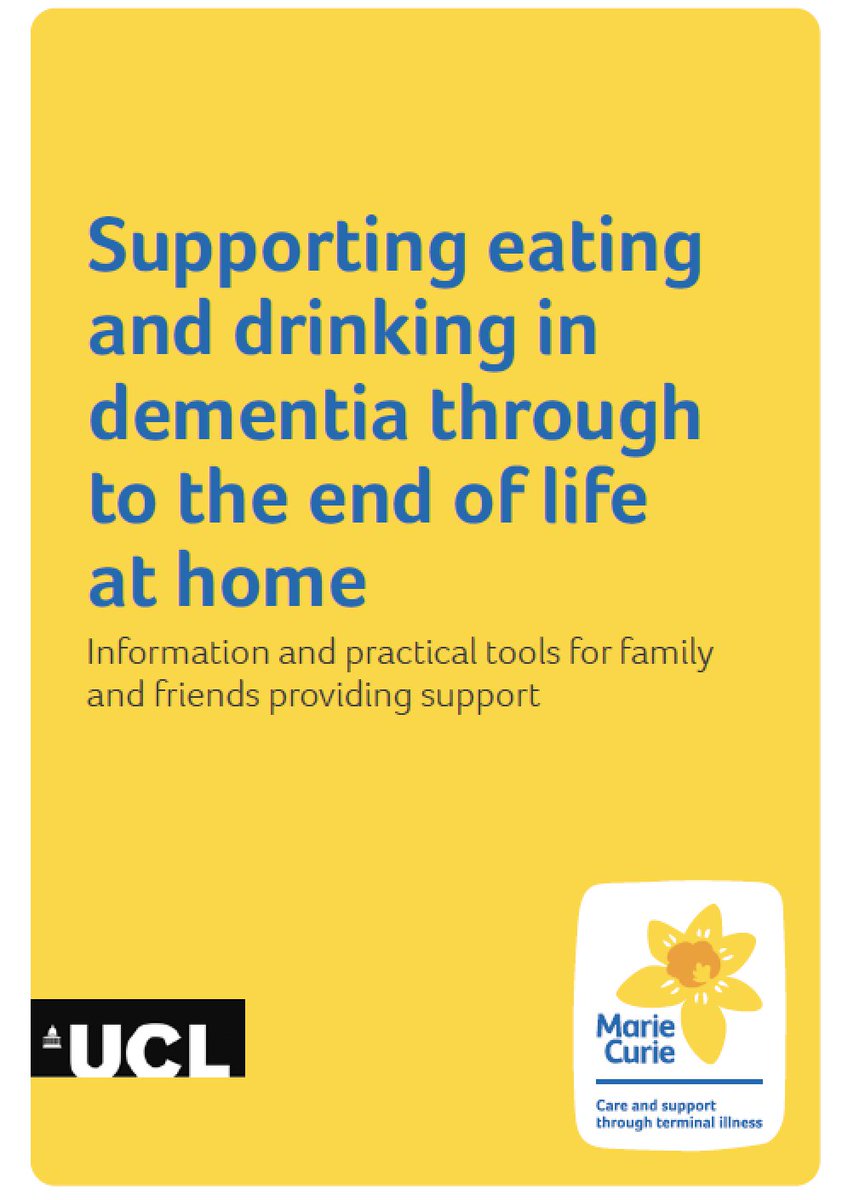 So happy to share our brand new evidence based and co-produced booklet on supporting #eating and #drinking for people living with #dementia - helpful for carers and professionals - free to download and use - giving strategies, top tips, and info ucl.ac.uk/psychiatry/sit…