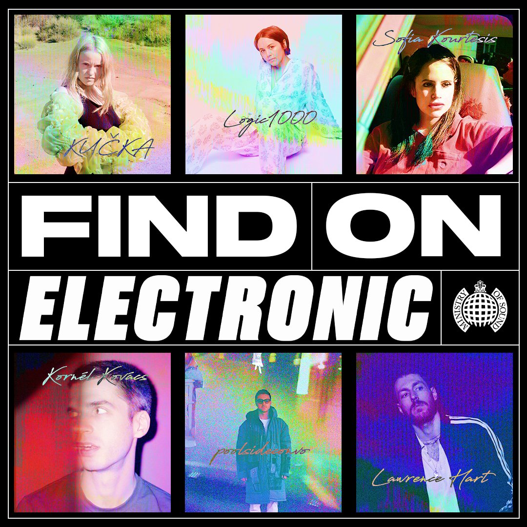 Ministry of Sound (@ministryofsound) on Twitter photo This week on FIND ON, we're giving a shout out to some of our favourite artists featured on our #Electronic playlist 💥
Head on over to listen to <a href="/kucka/">KUČKA</a>, @literallylogic, <a href="/SofiaKourtesis/">Sofia Kourtesis</a>, <a href="/KornelKovacs/">Kornél Kovács</a>, <a href="/poolsideconvouk/">poolsideconvo</a> & <a href="/lawrencehart_/">Lawrence Hart</a>!
🔗 mosuk.lnk.to/electronic This week on FIND ON, we're giving a shout out to some of our favourite artists featured on our #Electronic playlist 💥
Head on over to listen to <a href="/kucka/">KUČKA</a>, @literallylogic, <a href="/SofiaKourtesis/">Sofia Kourtesis</a>, <a href="/KornelKovacs/">Kornél Kovács</a>, <a href="/poolsideconvouk/">poolsideconvo</a> & <a href="/lawrencehart_/">Lawrence Hart</a>!
🔗 mosuk.lnk.to/electronic