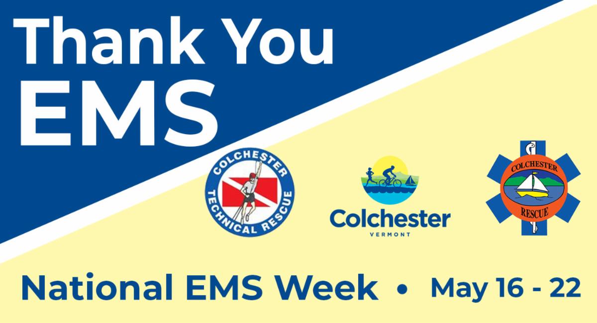 Colchester_VT's tweet image. Join us in recognizing the staff and volunteer Emergency Medical Service providers of the Colchester Rescue and Technical Rescue Squads for National EMS Week! Read the full letter at the link in our bio.