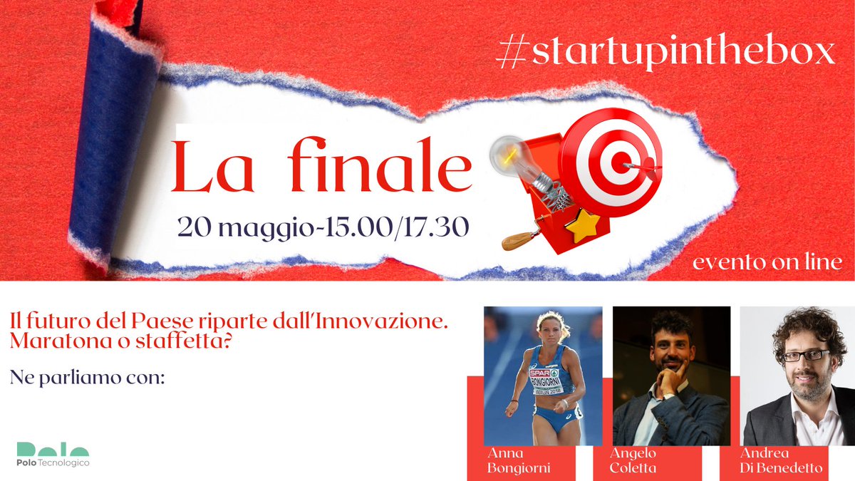PoloNavacchio's tweet photo. #startupinthebox Innovazione: maratona o staffetta? 
Sarà con noi Anna Bongiorni, Velocista (Carabinieri), Vincitrice della  World Relays,  l'evento mondiale di staffette a Chorzow, con la 4x100 femminile. Detentrice record italiano 4x100 femminile. 
https://t.co/DPM1FYfSnK https://t.co/d2QnRrIYE8