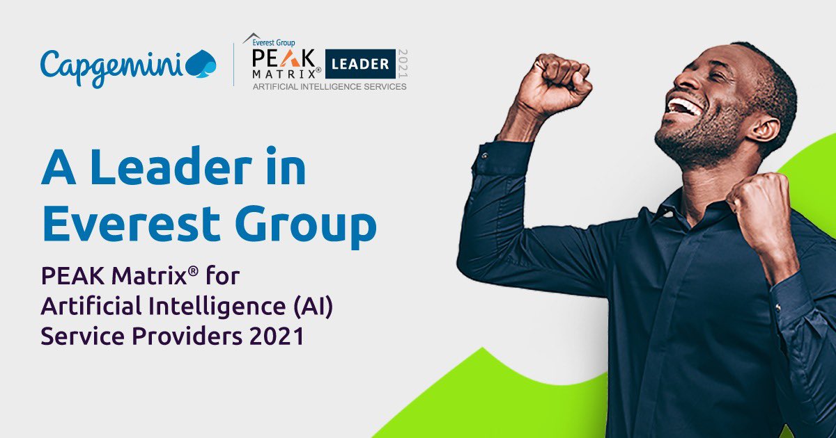 We are delighted to be recognised as a Leader in @EverestGroup’s #ArtificialIntelligence (AI) Services #PEAKMatrix Assessment 2021. Find out more: bit.ly/3exbys7
#AI