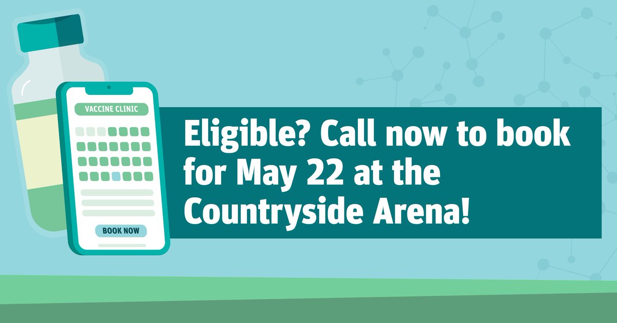 Are you 18 years of age or older? Call now to book your COVID-19 vaccine appointment for Saturday, May 22, at the Countryside Arena. Call: 705.674.2299 or 1.844.782.2273. For eligibility, or other clinic details, visit: phsd.ca/health-topics-…