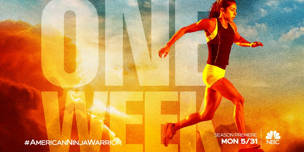 Time to start training, we're only ONE WEEK away from new #AmericanNinjaWarrior! 💪