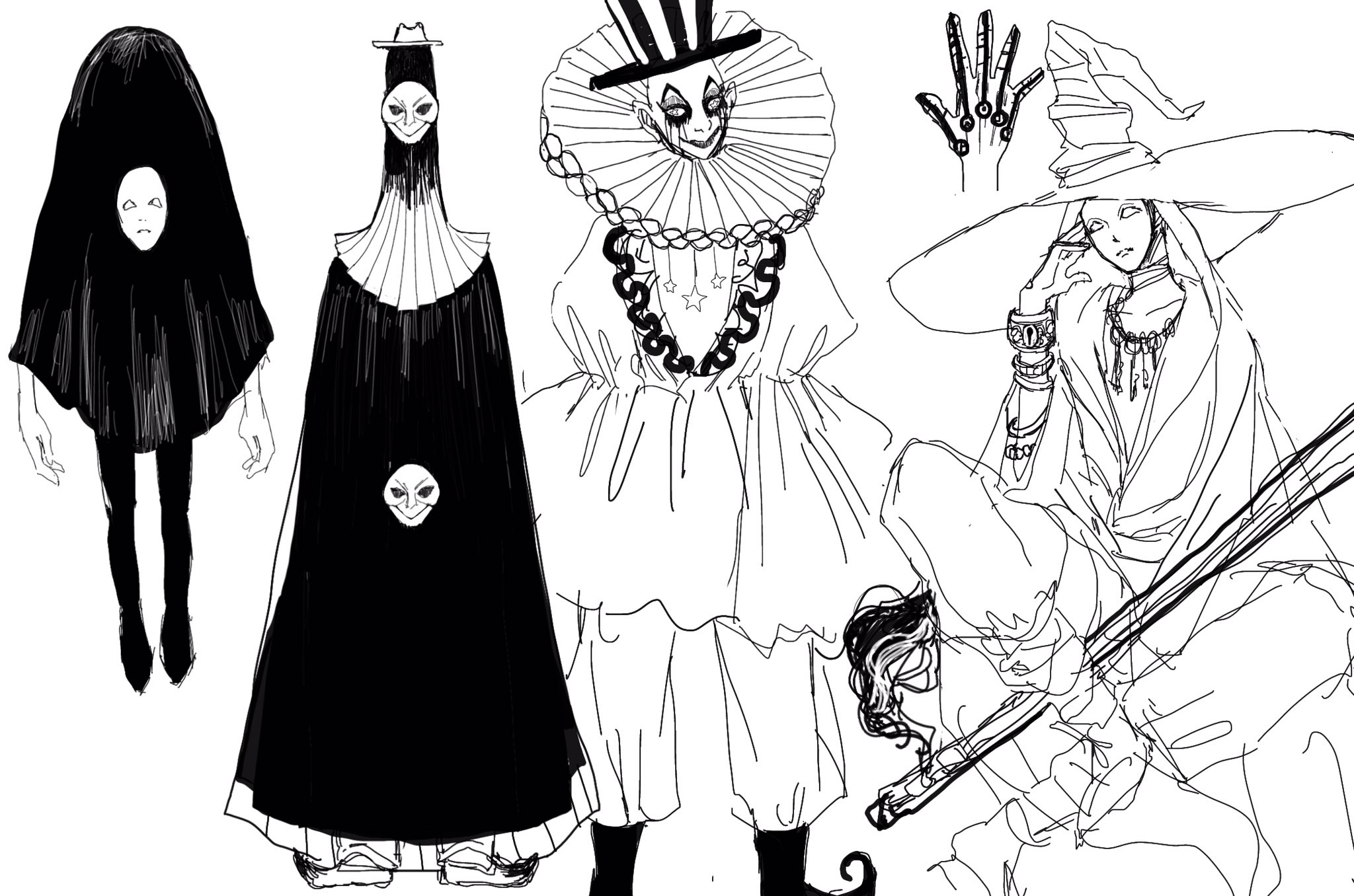 羊歯 こういう奇妙なキャラたちが出る漫画を描きたい