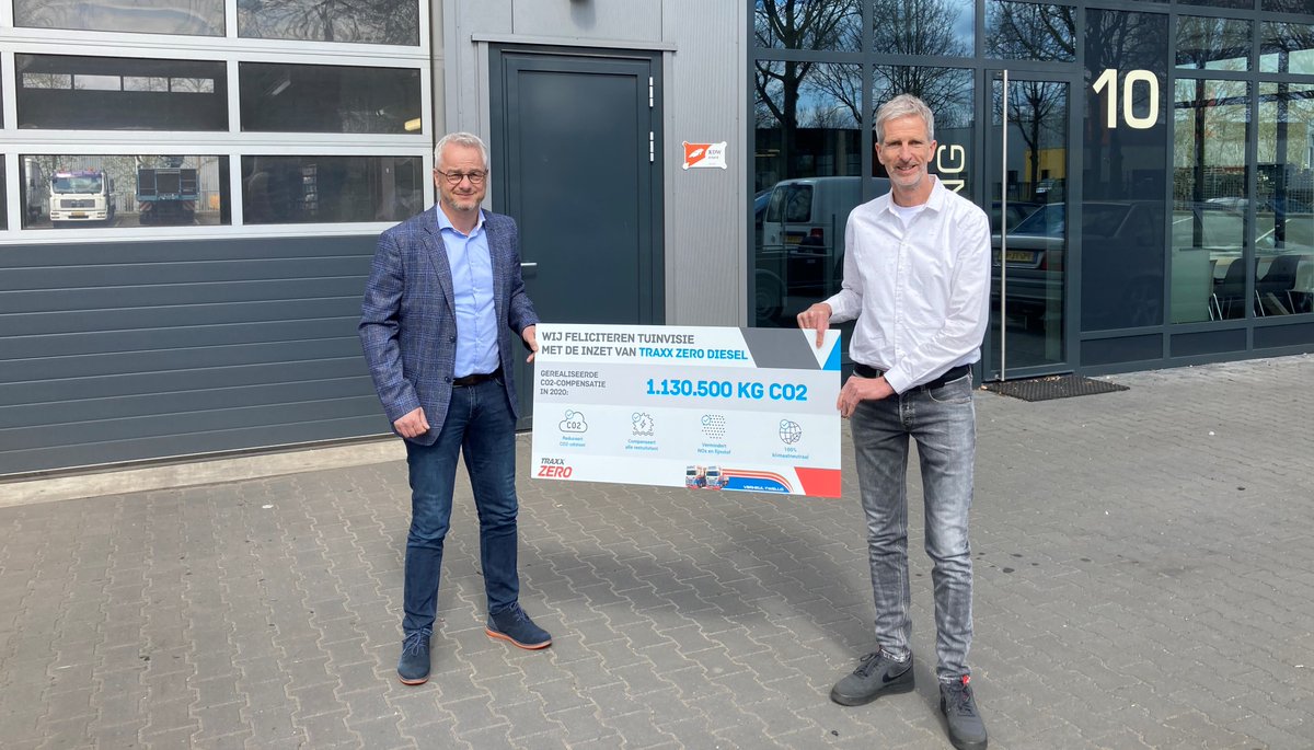 TuinVisie ontvangt TRAXX Zero-certificaat voor CO2-compensatie van maar liefst 1.130.500 kg in 2020. Dankzij CO2-reductie én CO2-compensatie van TRAXX Zero diesel levert TuinVisie haar producten klimaatneutraal. bit.ly/2QwC23H
#klimaatneutraal #transport #TuinVisie