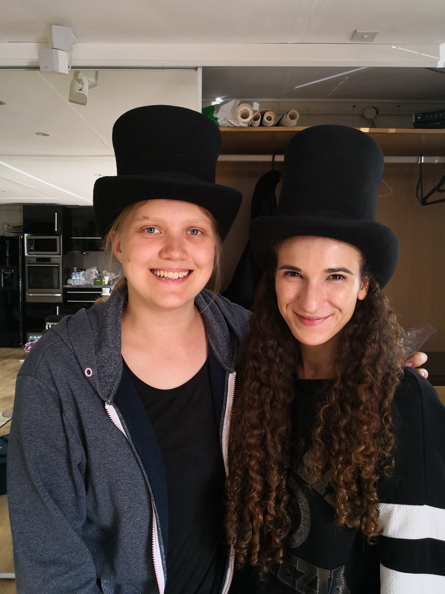 I wonder what Lord Wallace would think of this? Sound Recordist and Designer <a href="/MarthaLuigujoe/">Martha Luigujõe</a> and Production Designer <a href="/GlendhaTafny/">Glendha</a> "borrowing" some clothes... 🎩🎩 #behindthescenes #costume #filmmaking