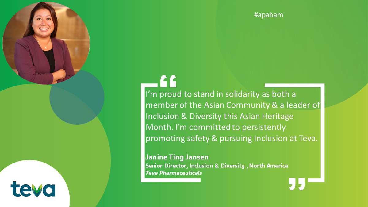 TevaUSA's tweet photo. Tevaโs NA Inclusion & Diversity lead Janine Ting Jansen shares her perspective in honor of #apaham Asian American Pacific Islander Heritage Month.ย Learn more about our inclusive culture and Employee Resource Groups: https://t.co/wvjPdF9igK #TevaUSA https://t.co/WM7tMxDs4U