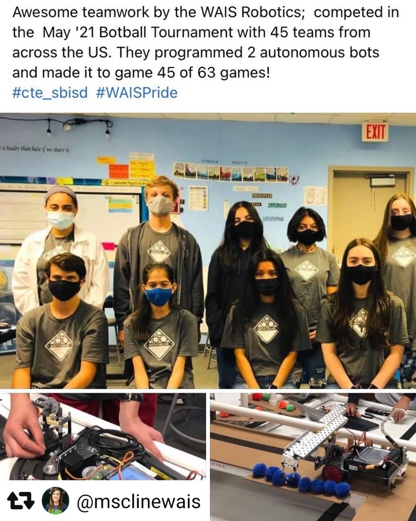 #Repost @msclinewais 
 ・・・ 
 Repost from Mrs. Wegscheid!  Congrats to WAIS Robotics! ✨👍🏼 instagr.am/p/CPDZ0_GpoJW/