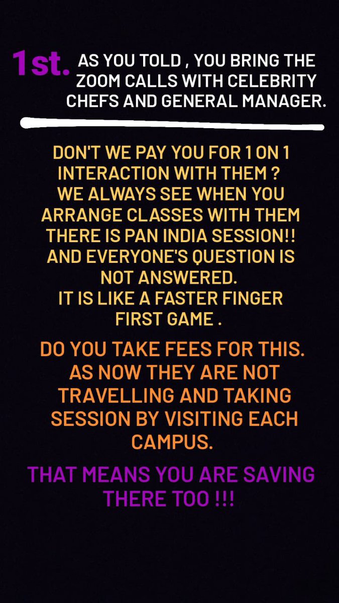 Respected sir, <a href="/AADirIIHMDELHI/">Abdullah Ahmed</a>  we haven’t any answers to our question yet!! Would request you to answer <a href="/delhi_iihm/">IIHM Delhi</a> <a href="/IIHMHOTELSCHOOL/">IIHM</a> <a href="/subornobose/">Dr. Suborno Bose</a> <a href="/DrRPNishank/">Dr. Ramesh Pokhriyal Nishank</a>  #studentforum #iihmstudentforum #justice #answers #fee_concession #iihm #iihmbest3years #iihmrocks