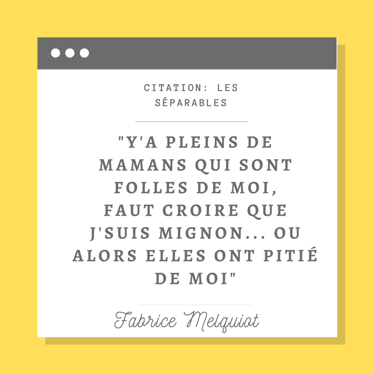 labohistoiresNA's tweet photo. 🖋️ Mercredi citation🖋️ 
Cette semaine, une citation de la pièce "Les séparables" de l'auteur Fabrice Melquiot.
#separables #theatre #livre #citation #quote #mignon #drole https://t.co/ZlWZIt4VsC