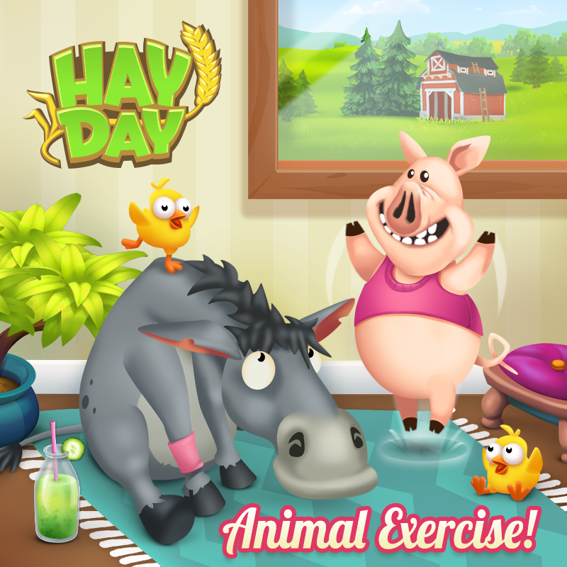 hayday's tweet photo. Looking for a new exercise routine at home?
-Frog jumps and bear crawling for strength
-Bunny sit and giraffe stretch for flexibility

Give it a try! 🐸. 🐻. 🐰. 🦒

#animalexercise #funworkout https://t.co/4iPYjND6cW