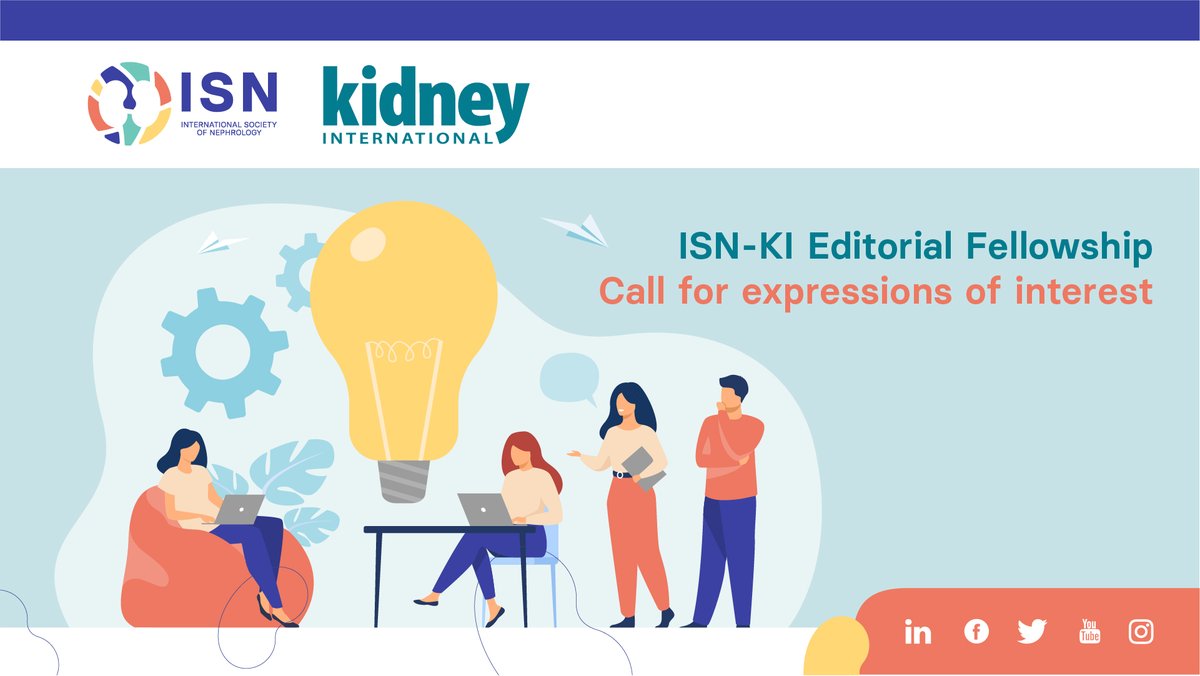 Int Society of Nephrology (@isnkidneycare) on Twitter photo π’ The πππππππ‘π ππ¦ ππ£π£π₯π’πππππ‘π.
Apply for the ISN-<a href="/Kidney_Int/">Kidney International</a> Editorial Fellowship by June 1, a non-funded position designed for early career professionals/academics working in the field of nephrology, dialysis, and transplantation.
theisn.org/blog/2021/05/1β¦ π’ The πππππππ‘π ππ¦ ππ£π£π₯π’πππππ‘π.
Apply for the ISN-<a href="/Kidney_Int/">Kidney International</a> Editorial Fellowship by June 1, a non-funded position designed for early career professionals/academics working in the field of nephrology, dialysis, and transplantation.
theisn.org/blog/2021/05/1β¦
