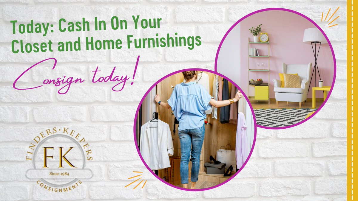 FKConsign's tweet image. Today: Cash In On Your Closet and Home Furnishings. Consign today! - mailchi.mp/7744e9aa1b28/t…