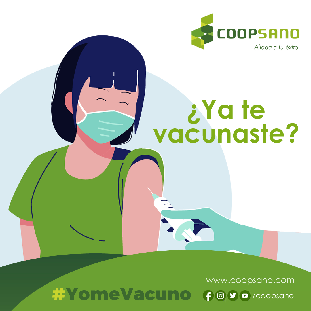 Coopsano's tweet photo. ¿Ya te vacunaste?💉. Si no es así, acude al Centro de Vacunación más cercano, para que venzamos al Covid-19.
#YoMeVacuno. 💚 #coopsano https://t.co/iGfOJ2ttDm
