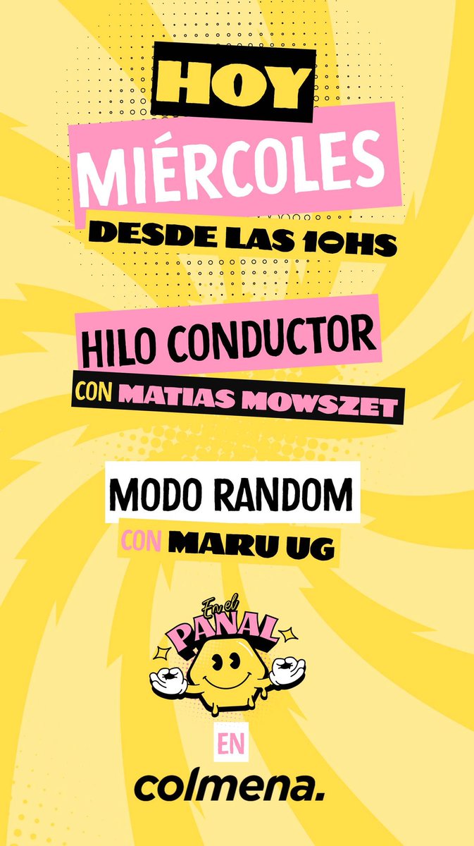 radiocolmena's tweet photo. YA! Empezá el día #EnElPanal🐝 con @holasoymoi_
Hoy➡️ #HiloConductor con @MatiMow, nos vamos a interiorizar en el conflicto Israel-Palestina.
#ModoRandom con Maru UG, el disparador de las canciones es #Soulaquarians 🎵
https://t.co/LkrvYPEdtw o en la app!📻 https://t.co/vMpyoZ8oY4