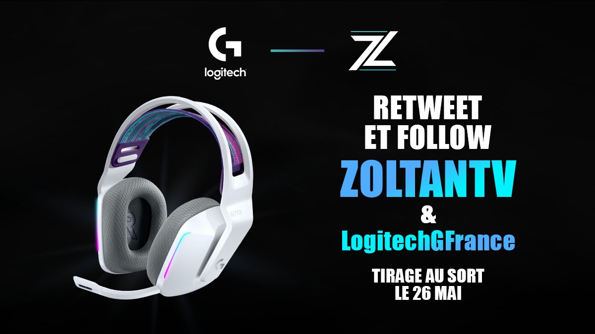 ZoltanTV's tweet photo. Hey les amis 
Petit cadeau de la part de @LogitechGFrance !
Ça régal, remporte un G733 (coloris au choix)
Pour participer rien de plus simple:
Follow + RT @ZoltanTV &amp; @LogitechGFrance 
T.A.S le mercredi 26 Mai https://t.co/B4cgFjfN4l
