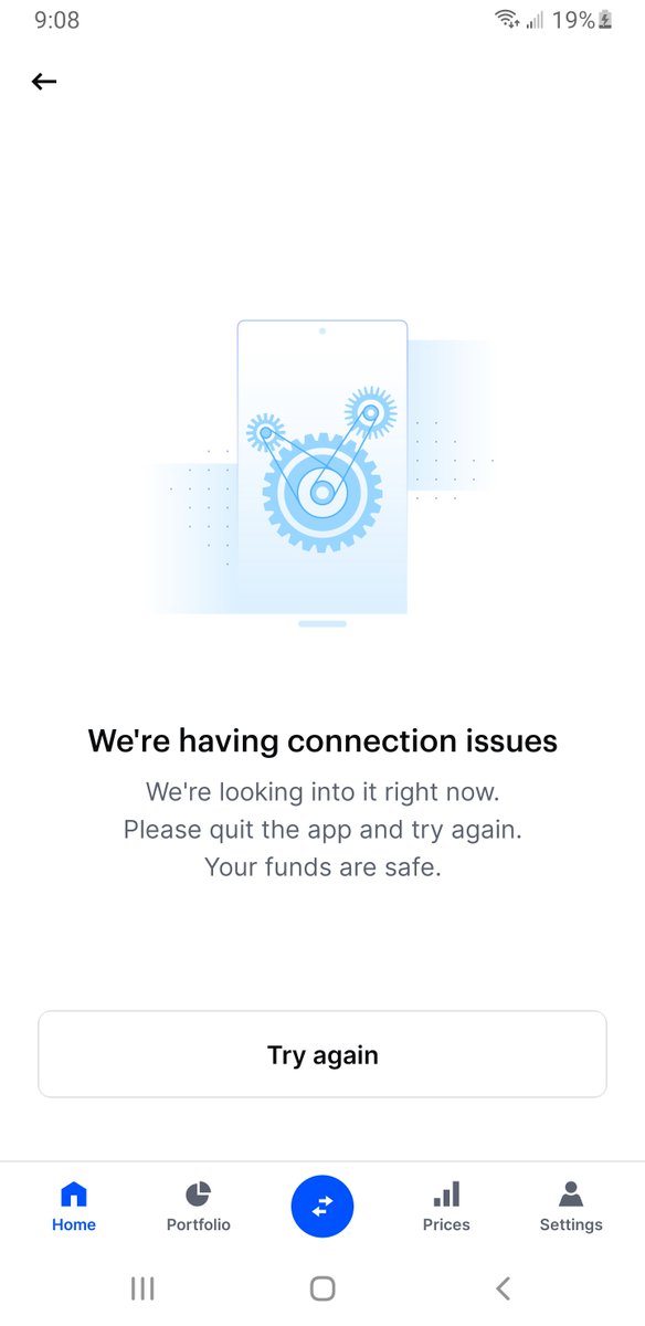 connection trouble coinbase app