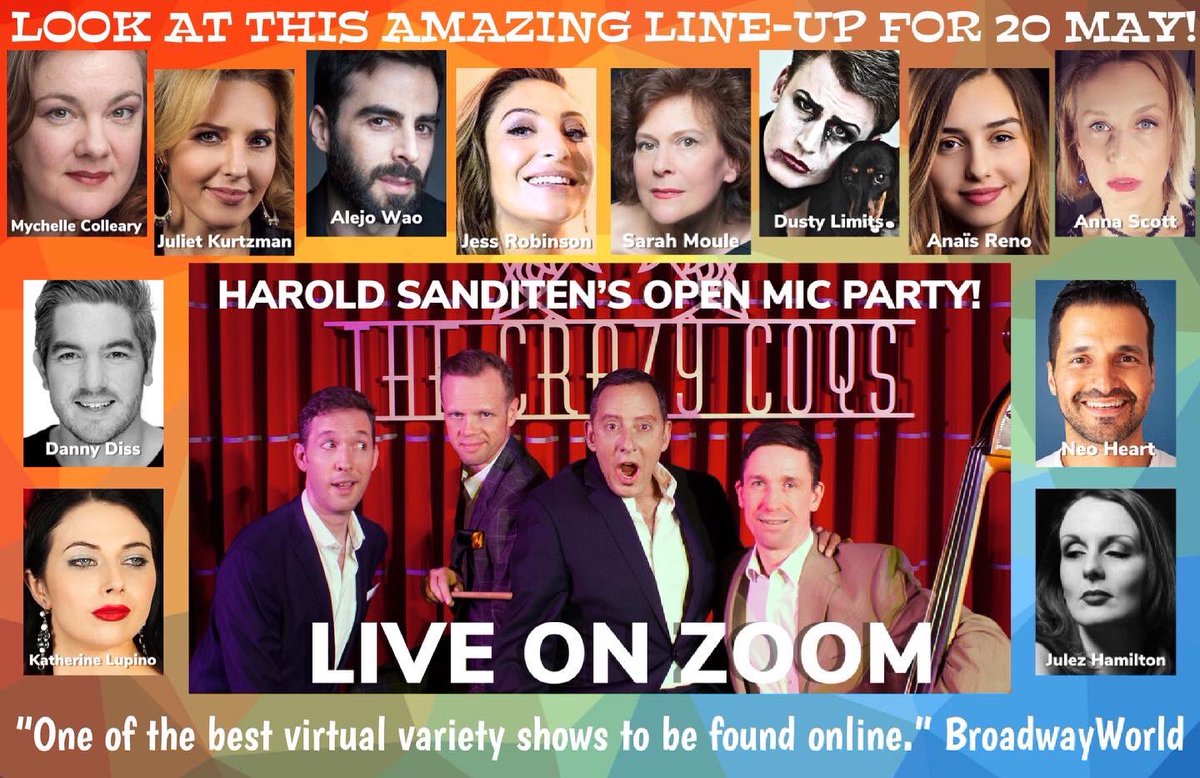 HaroldSanditen's tweet photo. TOMORROW! #haroldsanditensopenmicparty #liveonzoom @CrazyCoqs 7pm LON, 2pm NYC
DM 4 zoom or https://t.co/LwATwzZ9np
COME JOIN THE FUN!
@gr8musicvenues @JessieRobinson @michaelroulston @Katherinelup1 @alejowao @SarahMoule1 @DustyLimits @JulezHamilton @Kitchykins @RobRickenberg https://t.co/yqwtg0ny2E