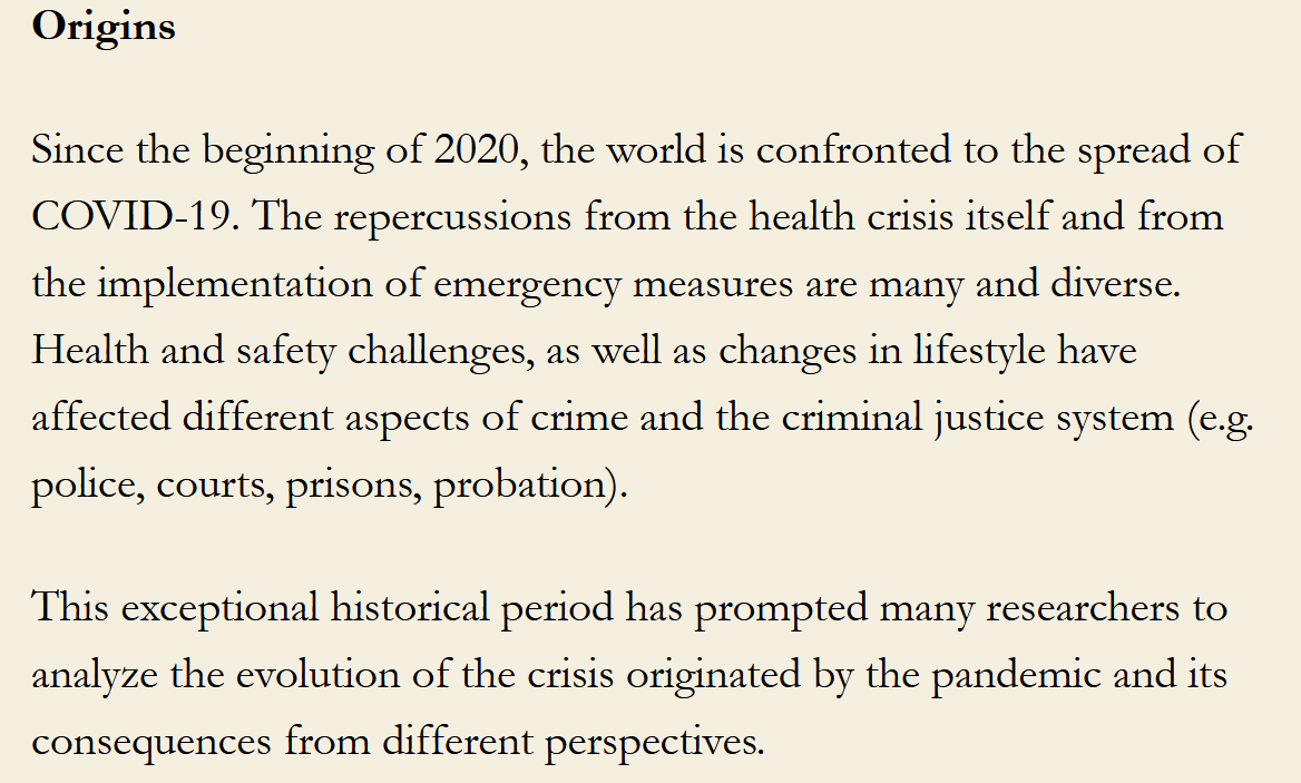 ESC WG Crime, CJ & COVID-19 tweet media