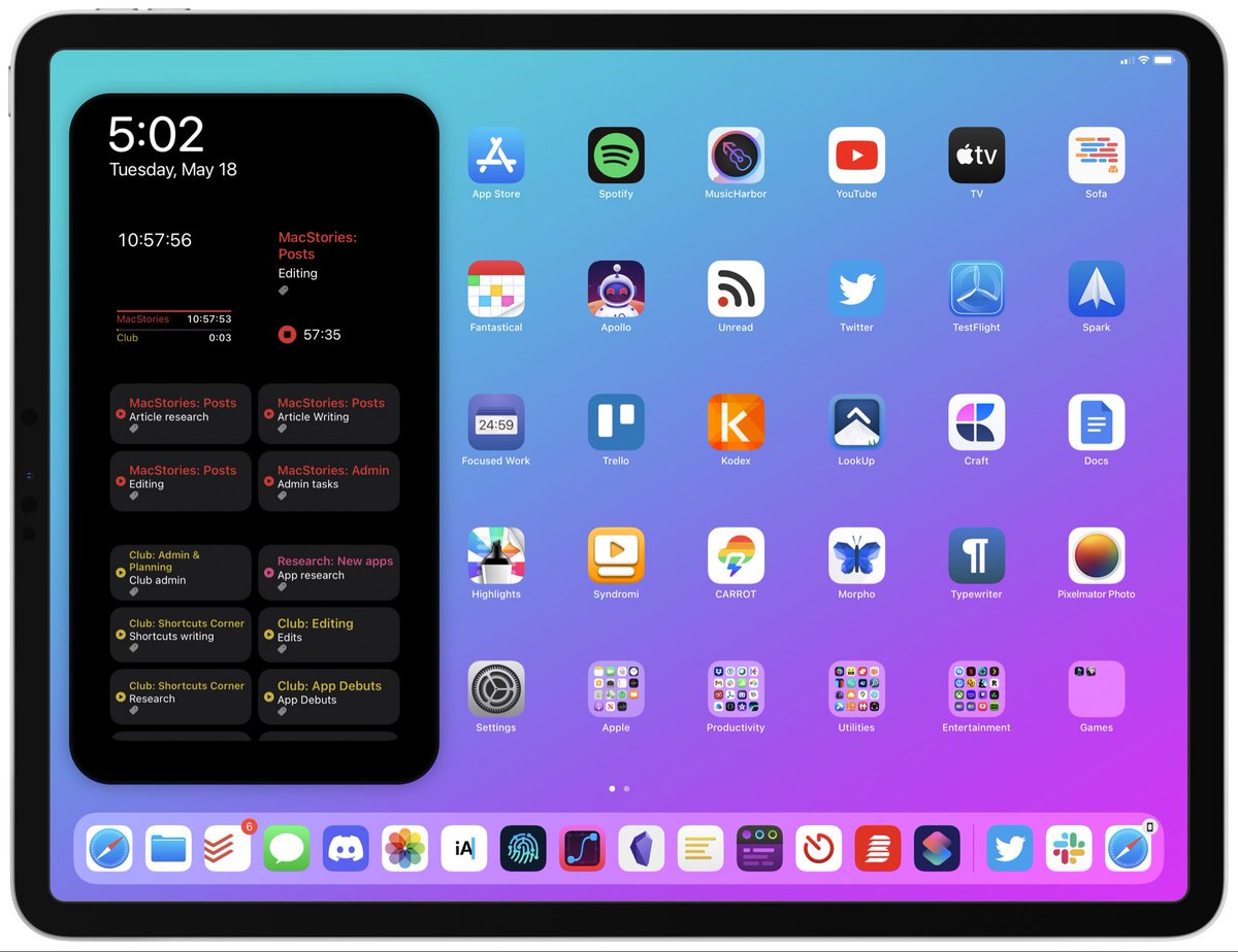 We also updated our iPad wallpapers for <a href="/ClubMacStories/">Club MacStories</a> members – now featuring a pure black widget column for the XDR display.

Designed by <a href="/_silviagatta/">Silvia Gatta</a>, optimized for widgets and landscape mode. Here's my Home Screen now.

Members can get them here: macstories.memberful.com/account/downlo…