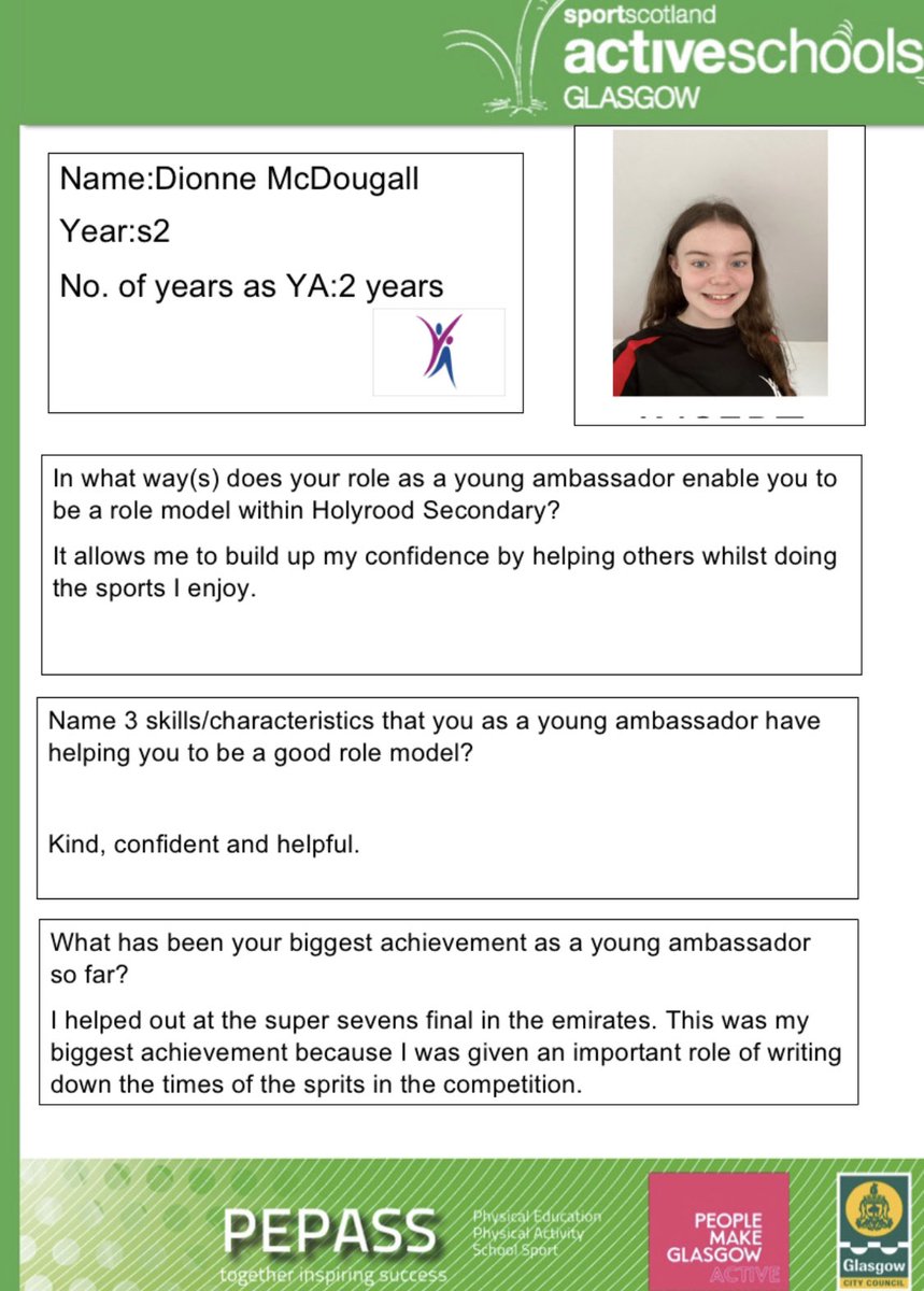 ASGHolyrood's tweet photo. #SeeThemBeThem
.
💫Continuing to celebrate our role models in @Holyrood_PE @HolyroodSec following the @sportscotland theme 💫
.
@PEPASSGlasgow @PEPASS_Leaders https://t.co/g3lTQE565z