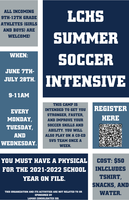 All incoming 9th-12th graders are welcome! Register here: tinyurl.com/LCHSSummerSocc…