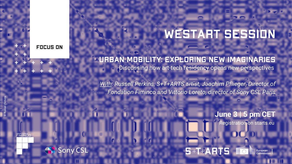 Your invitation for our June 3rd online session is in your mailbox 📪

mailchi.mp/3799ed83b3a4/s… 

Join us to discuss Urban mobility and art-tech residencies w/ Russell Perkins, Vittorio Loreto Director of <a href="/SonyCSLParis/">Sony CSL (Paris)</a> and Joachim Pflieger, Director of <a href="/FFiminco/">Fondation Fiminco</a>