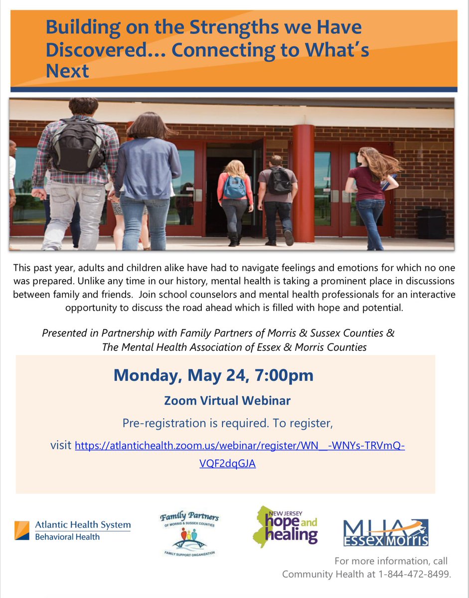 What's next? How to build on the strengths we have discovered to preserve our mental health! Free webinar from Atlantic Health. <a href="/AtlanticHealth/">Atlantic Health</a> <a href="/HTShuskies/">Harmony Township School</a>   atlantichealth.zoom.us/webinar/regist…