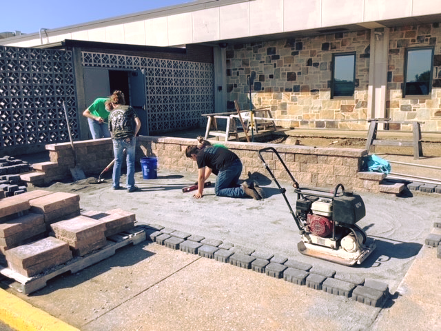 CPACTC's tweet photo. #transformation @CPAVTS as the Horticulture and Landscape crew works on a paver project, that gives the main entrance walkway an upgrade. #cpavtsprograms #pavers #walkways #upgrades #freshlook #opportunitiesunlimited #horticulture #landscaping https://t.co/6zUofUVB3t