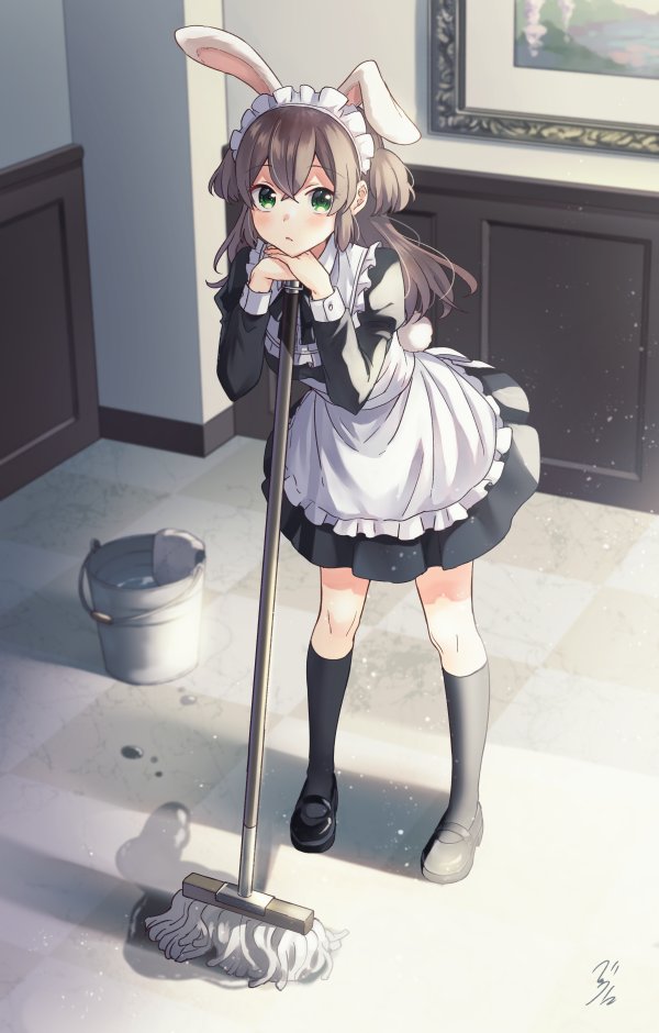 子犬わたあめサイズ　うさみみ和風メイド　4 子犬わたあめサイズうさみみ和風メイド4