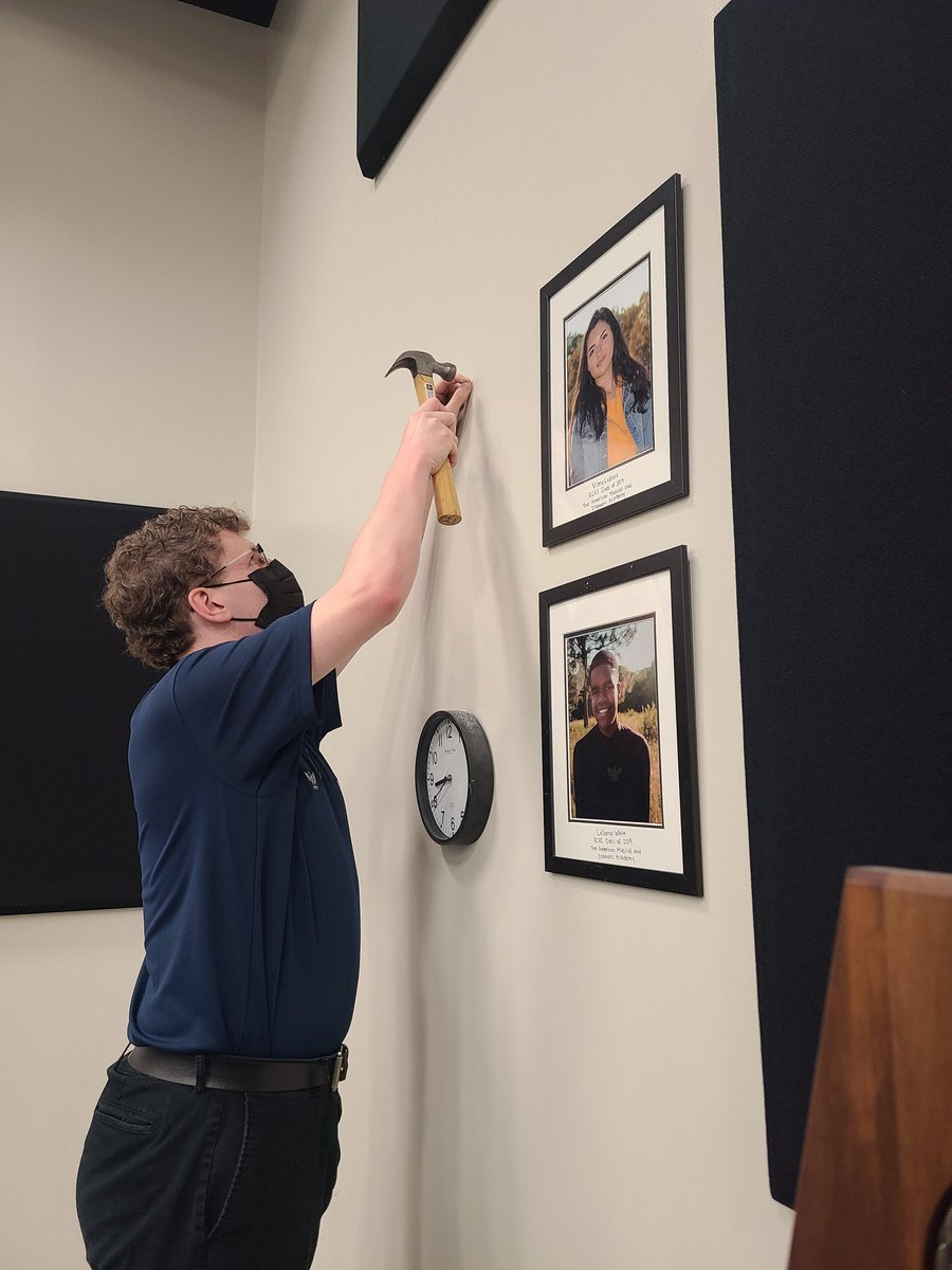 Congratulations to @theogbrad for earning a scholarship to sing and for committing to be a music minor when he attends TAMU-COMMERCE  this fall. Since my arrival <a href="/RoyseCityHS/">Royse City HS</a> this wall has been dedicated to those who continue to pursue vocal performance or vocal ed degrees. 👏