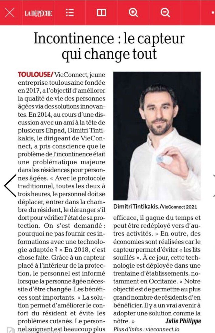 VieConnect (@vieconnect) on Twitter photo Merci à <a href="/ladepechedumidi/">La Dépêche du Midi</a> pour son article sur notre solution connectée #SECCO by <a href="/VieConnect/">VieConnect</a> !
#solidairesaveclesehpad #santé #toulouse #occitanie Merci à <a href="/ladepechedumidi/">La Dépêche du Midi</a> pour son article sur notre solution connectée #SECCO by <a href="/VieConnect/">VieConnect</a> !
#solidairesaveclesehpad #santé #toulouse #occitanie