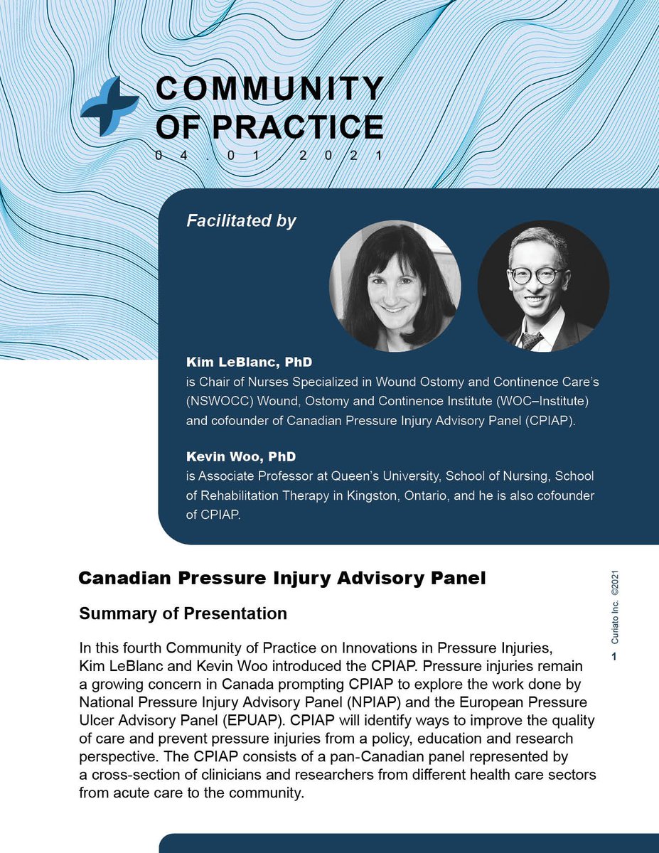 Read our latest Community of Practice summary on Innovations in Pressure Injuries exploring the Canadian Pressure Injury Advisory Panel led by Dr LeBlanc & Dr Woo. hubs.li/H0NFwx20 @CanadianPIAP @CAETAcademy17 @Kevinywoo #pressureinjuries