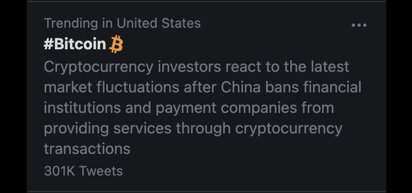 Bitcoin trending in the United States.