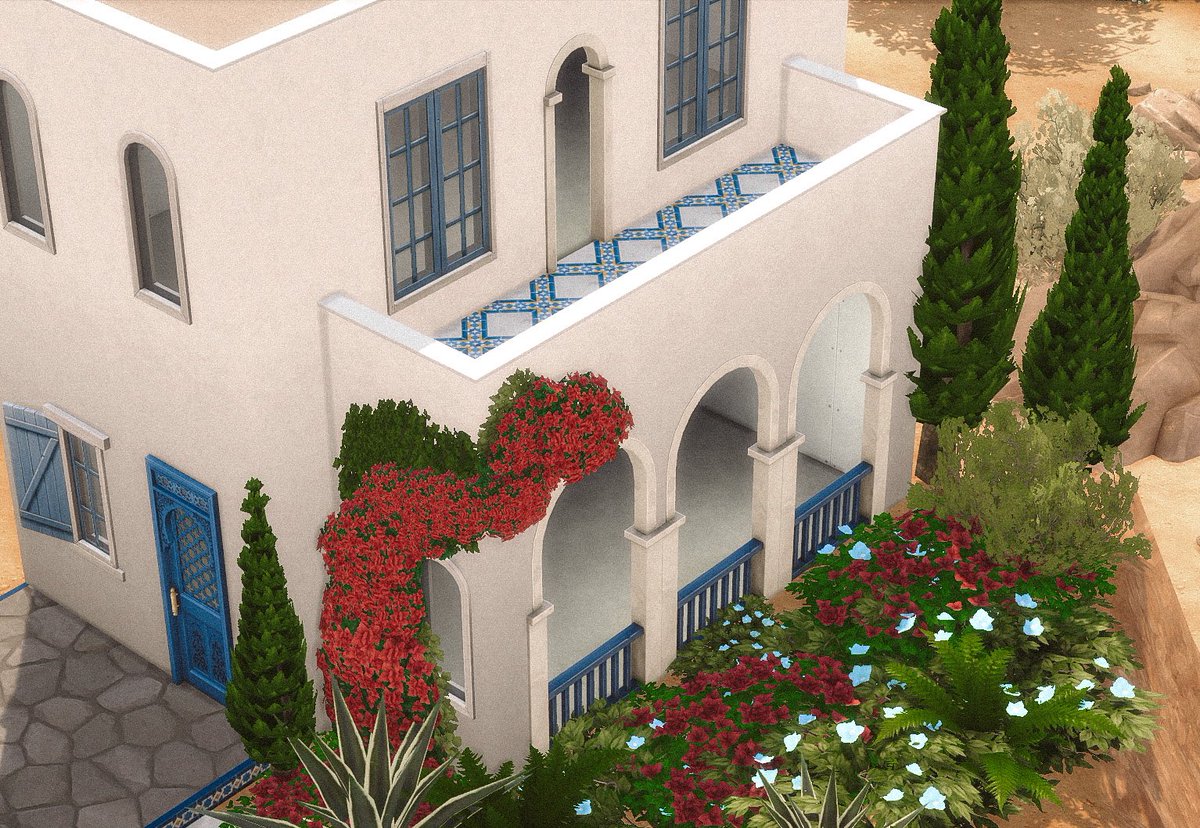 JetSetSimmer's tweet image. Haven’t played in literally weeks but I’m playing a little today! I made a cute Moroccan courtyard with the new kit but then realized some of these items can help make the most perfect Grecian home, too 😍🇬🇷 Santorini WIP #Sims4 #ShowUsYourBuilds