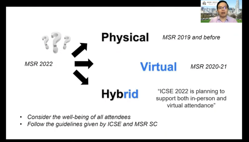 #msr2022 is planning to support an hybrid format!