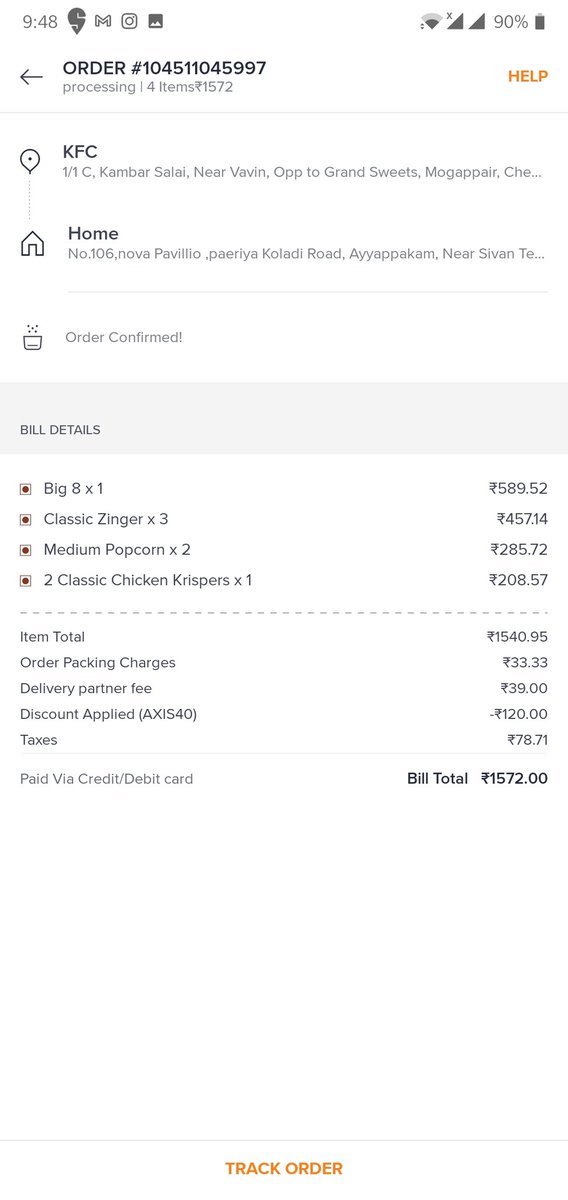 RajACommonMan's tweet photo. Such an irresponsible response from @swiggy_in I have placed my ord by 8.30 with KFC Mogappair. Ur cust sprt exe calls me for cancellin the order by 9.30pm. Guess #Swiggy team is aware all rsts close by9pm here in chennai bcas of lockdown. 

@SwiggyCares  My 👨‍👩‍👧‍👦 starves tonight 🙏 https://t.co/OTjwwEKFLe