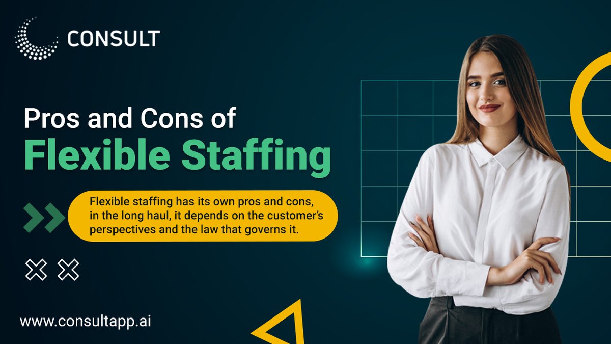 Pros and Cons of Flexible Staffing. Flexible staffing option for the customer company comes with its own pros and cons. ... 
consultapp.ai/pricing.html

#invoiceautomation #automationsolutions #invoicingsoftware #invoicingapp #atkku #consult #payrollsoftware #quickbooksonline