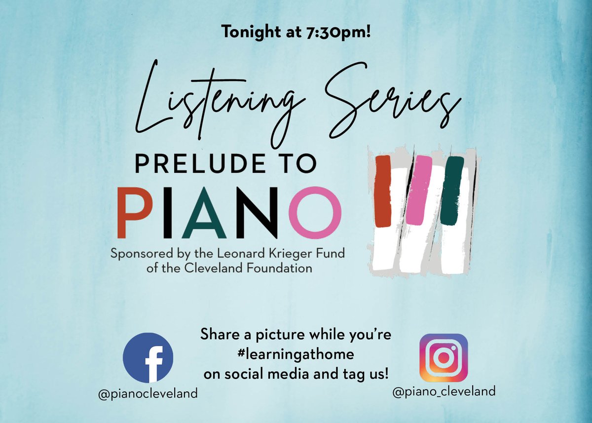 Tune in tonight for our final Listening Series session with Yaron Kohlberg as he discusses what makes a performance great, and not just good! Registration is still available at pianocleveland.org. 
#learningathome #cipc #piano #armchairjuror