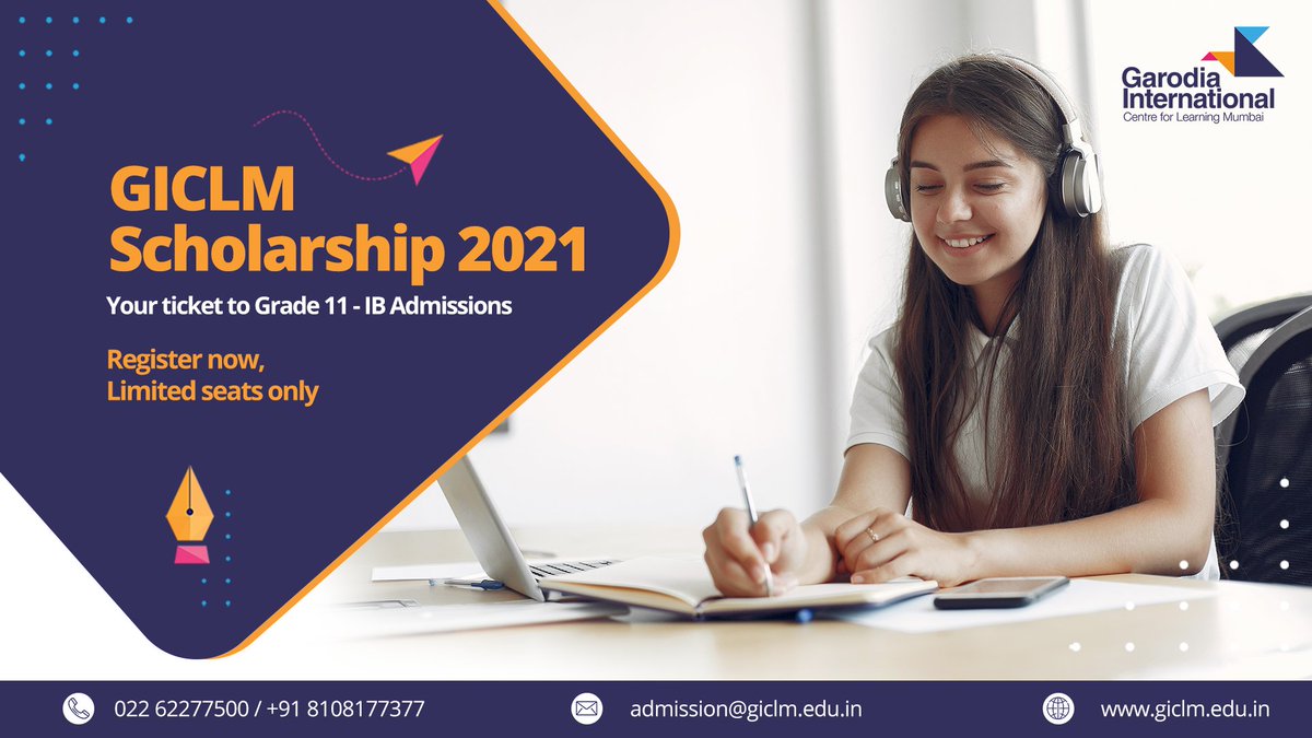 GICLM_'s tweet photo. Don't let your efforts go in vain!
Secure admissions for #Grade11 (#IBCurriculum) with the help of scholarships at #GICLM, #Ghatkopar.
Register Now: https://t.co/DJdw335ebB
#Scholarship #IBScholarship #AdmissionsOpen #RegisterNow https://t.co/TlfZEjHPE8