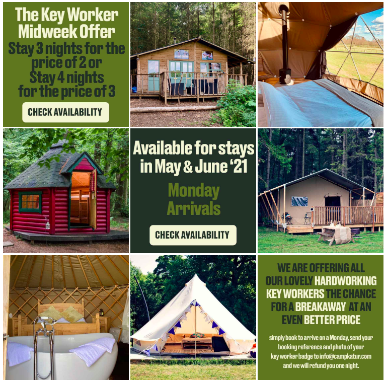 Amazing new mid week offer for key workers now available at our glamping site, Camp Katur located in North Yorkshire ✨ campkatur.com/offers.php