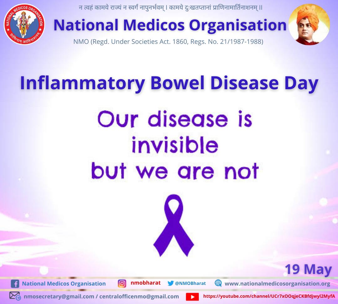 World IBD day observed on 19th May annually to creat awareness about the disease and to urge doctors &amp; govt. to support the patients &amp; treat them meticulously🙏🏻
#IBDday #IBDawareness <a href="/NHPINDIA/">National Health Portal</a> <a href="/MoHFW_INDIA/">Ministry of Health</a> <a href="/WHOSEARO/">World Health Organization South-East Asia</a> <a href="/WorldibdDay/">World IBD Day</a> <a href="/MidhaSatish/">Dr Satish Midha</a> <a href="/dr_vishwambhar/">Dr Vishwambhar Singh</a>