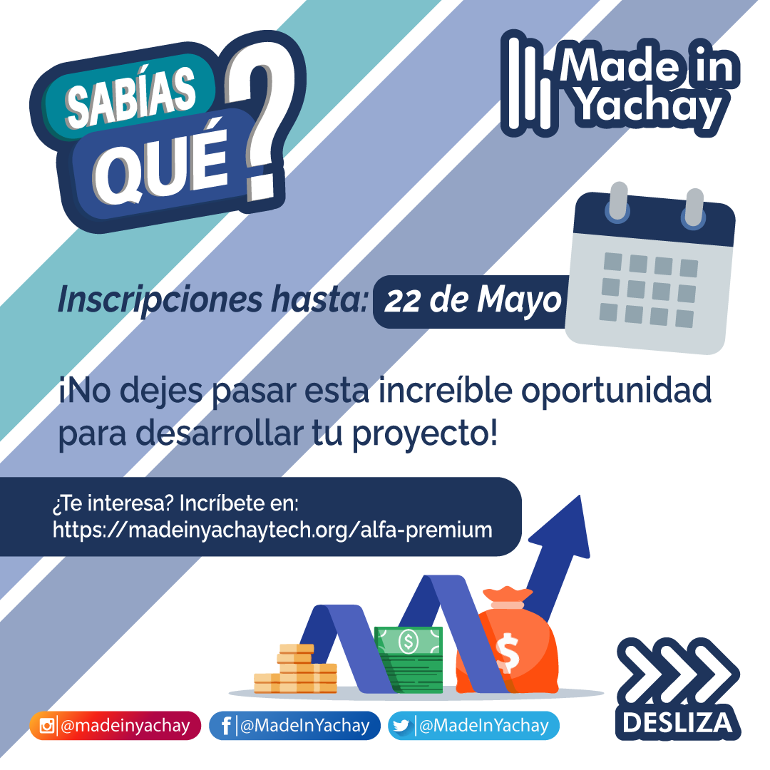 MadeInYachay's tweet photo. ¡Hola comunidad Made in Yachay! 😊
Hoy les traemos una nueva sección... 
¿Sabías qué?🤔
Donde les queremos contar un poco más sobre nuestro gran Paquete Alfa Premium
Puedes inscribirte en el siguiente link:
https://t.co/fUUKw11j4b https://t.co/gLCVHcQWE2